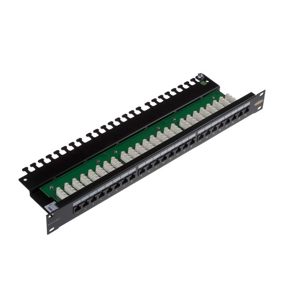 LEVITON CAT6PLUS 24 PORT UNSCREENED PATCH PANEL 1U 110 IDC 568A-B WIRED BLACK WITH CABLE MANAGEMENT